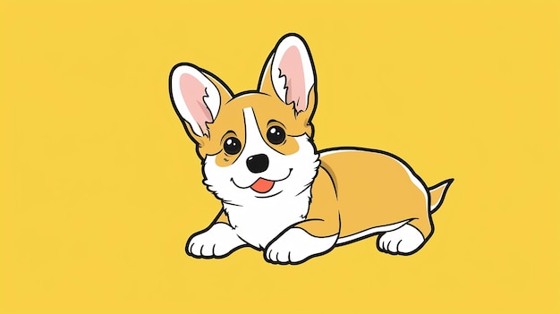 Cute Cartoon Welsh Corgi Puppy Banner