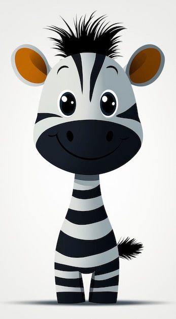 Photo cute cartoon zebra illustration