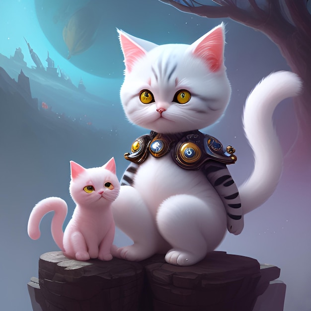 Cute and cat baby fantasy