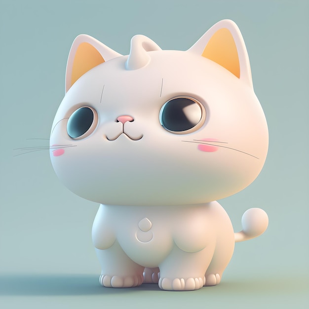 Cute cat character design generative ai