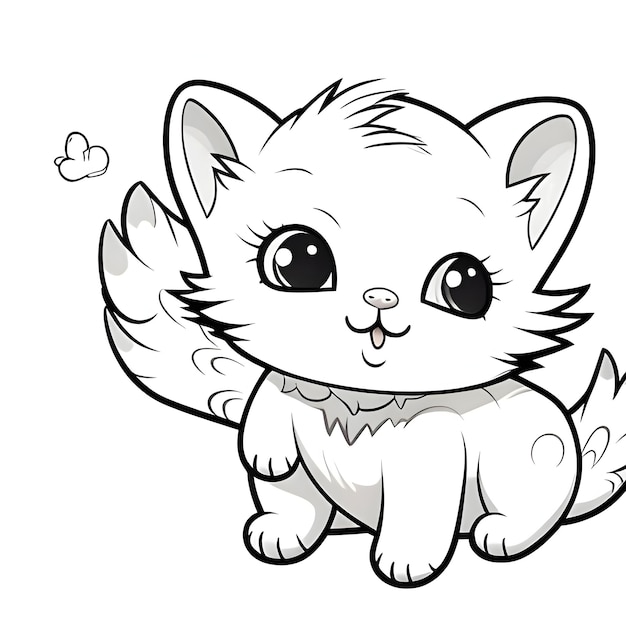 Cute Cat Coloring book cat with wings cat coloring page Artline cat cat coloring page for kids