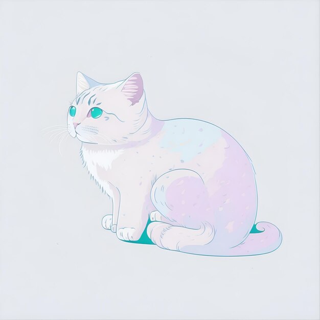 Photo cute cat pastel color