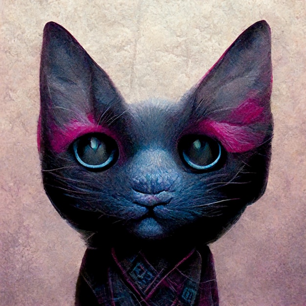 Cute cat portrait Cat avatar illustration