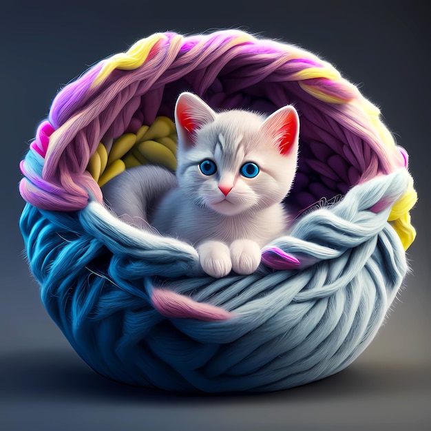 Cute cat sitting in a cat bed