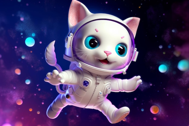 Cute cat in space suit Animal baby