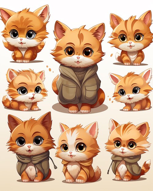 Cute cat style character