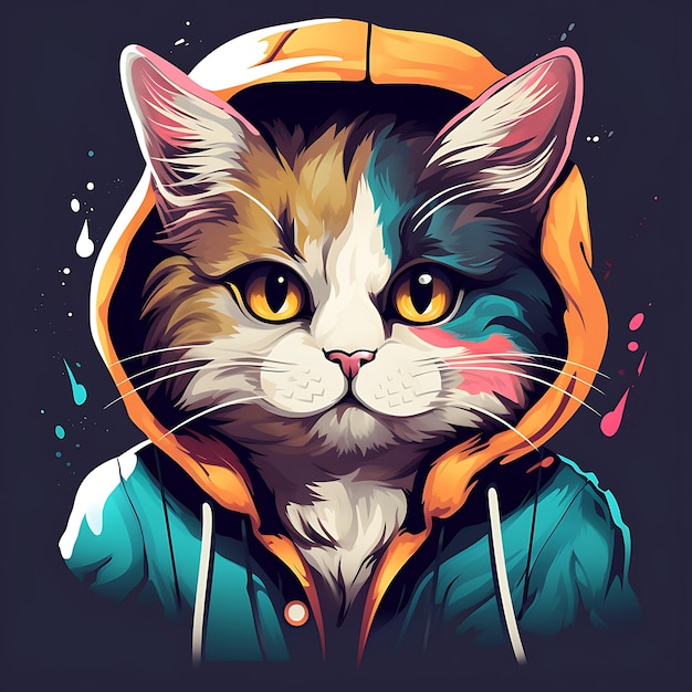 cute cat vector illustration for t shirt design stocker logo banner etc