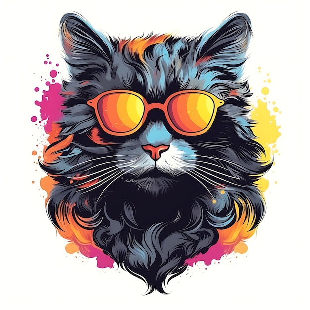 cute cat vector illustration for t shirt design stocker logo banner etc