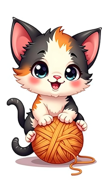 Photo cute cat vector kitten vector illustration cartoon cat vector cute kitten vector cat illustratio