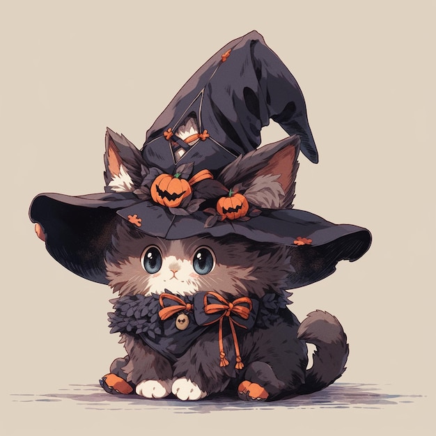 cute cat with halloween