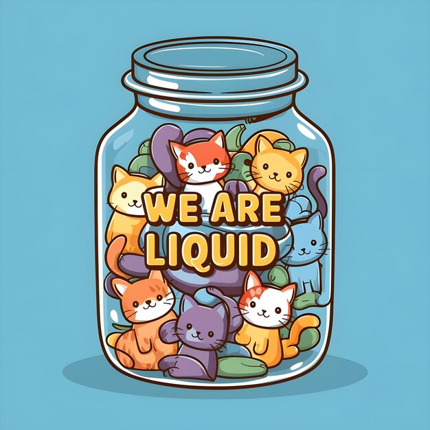 cute cats in a glass jar