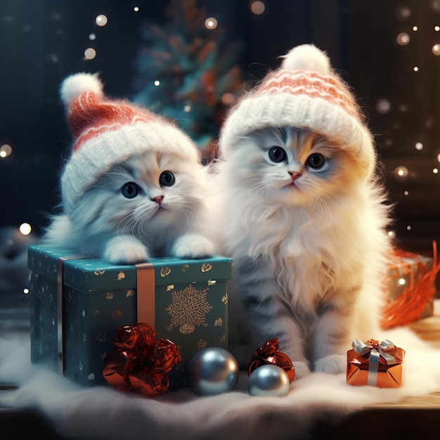 Photo cute cats with different styles