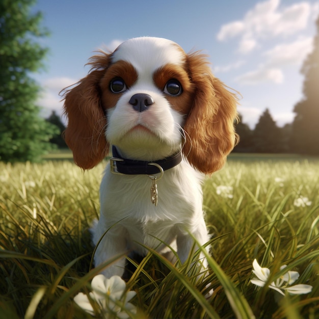 Cute cavalier king charles spaniel dog