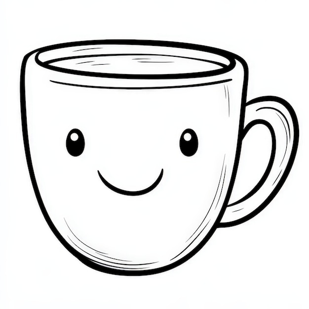 A cute and cheerful cartoon cup with a smiling face perfect for adding a touch of fun to your creative projects