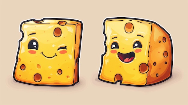 Cute Cheese Mascot Characters