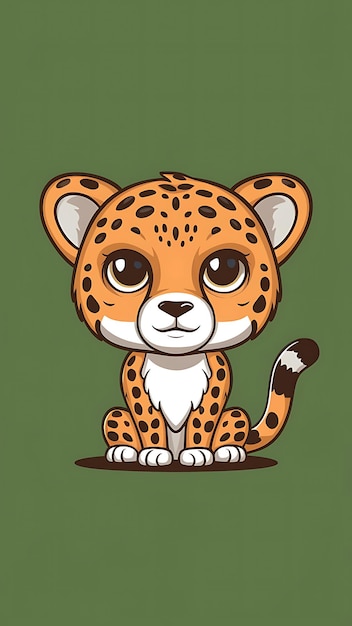 Photo cute cheetah cartoon vector icon illustration