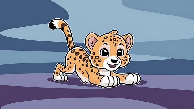 Photo cute cheetah cartoon vector icon illustration