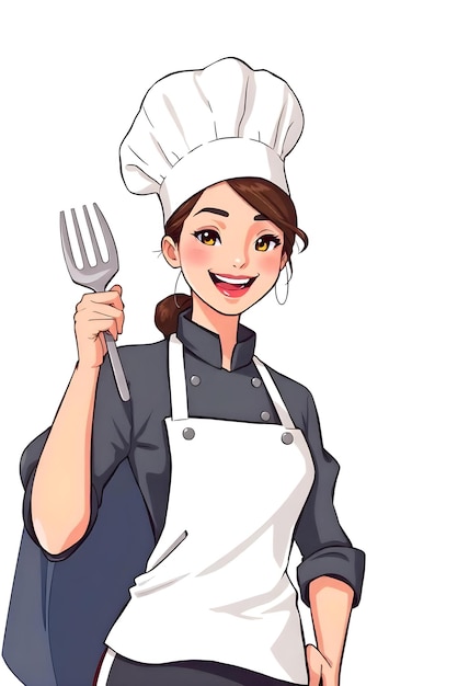 Photo cute chef woman