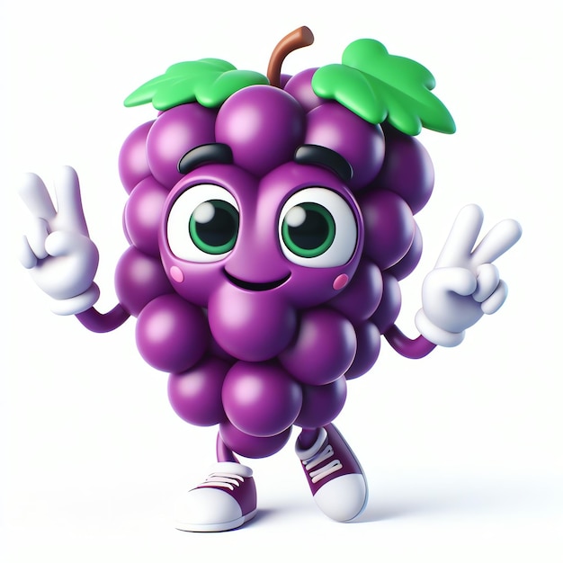 Cute Chibi Grape Mascot