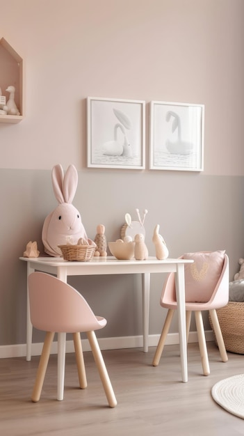 Cute children room Illustration AI GenerativexA