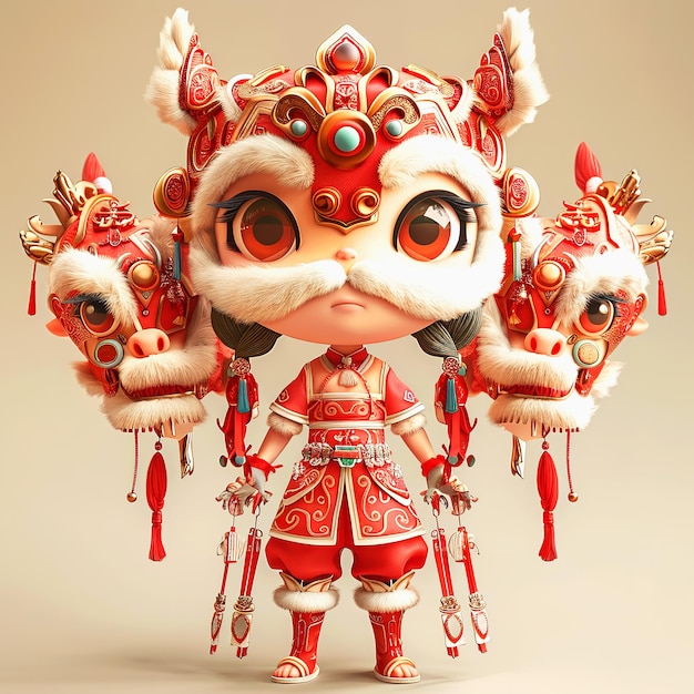 Cute chinese boy cartoon design Handsome Boy chinese new year cartoon character