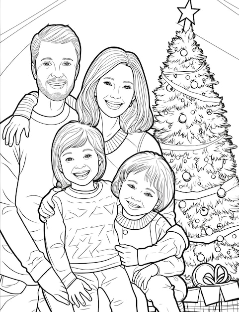 Cute Christmas coloring page for kids