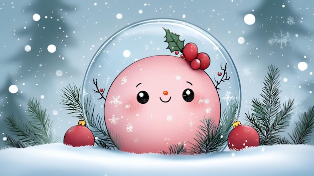 Cute Christmas Ornament Snowman Illustration