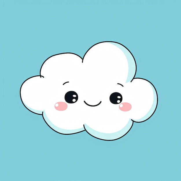 Photo cute cloud simple and flat colors