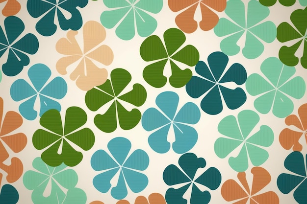 Cute clover leaf pattern background St Patrick day concept