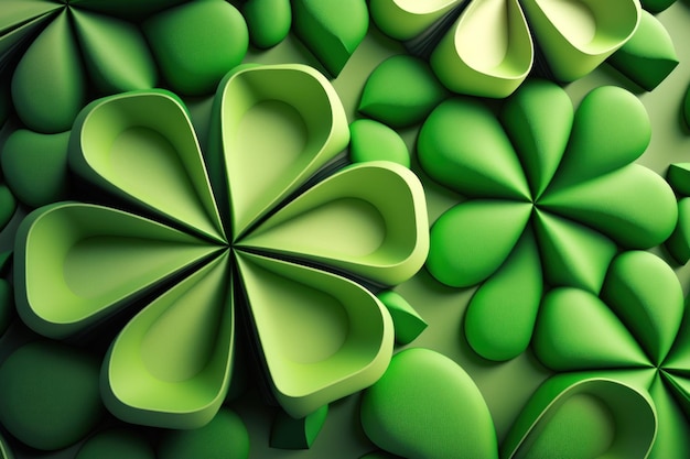 Cute clover leaf pattern background St Patrick day concept