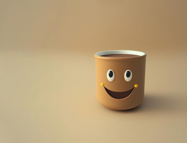 Cute coffee cup in minimal style