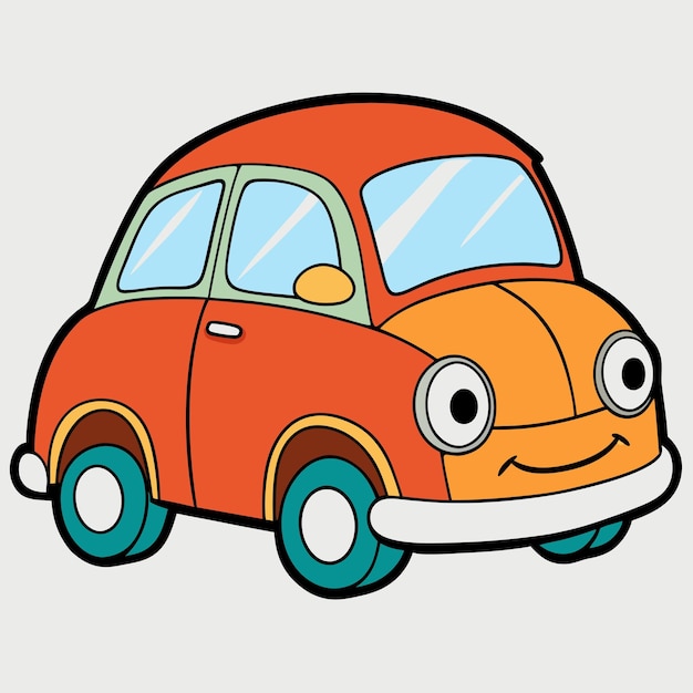 Photo cute and colorful car with big eyes fun cartoon vehicle art illustration