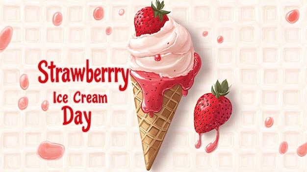 Photo cute and colorful waffle cone illustration