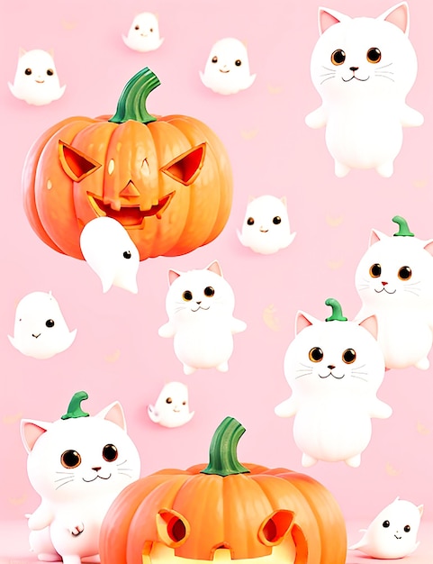 Cute and colorful Whimsical colorful Halloween high quality ai generated image generate by AI