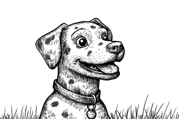 Cute coloring page featuring a playful dog for kids creativity