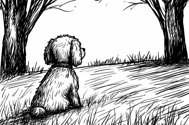 Cute coloring page featuring a playful dog for kids creativity