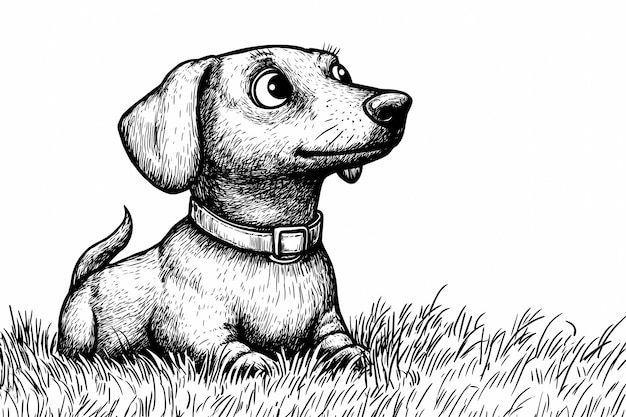 Cute coloring page featuring a playful dog for kids creativity