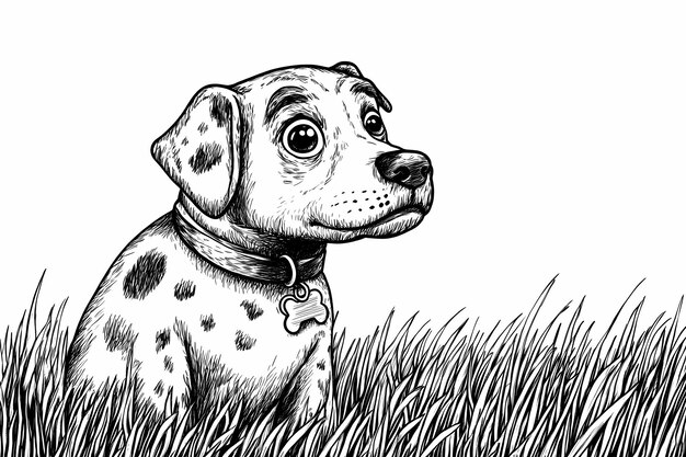 Cute coloring page featuring a playful dog for kids creativity