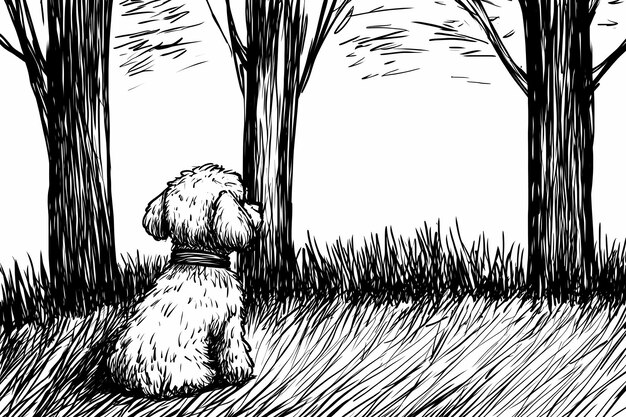 Cute coloring page featuring a playful dog for kids creativity