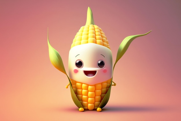 Cute Corn on the Cob cartoon Character