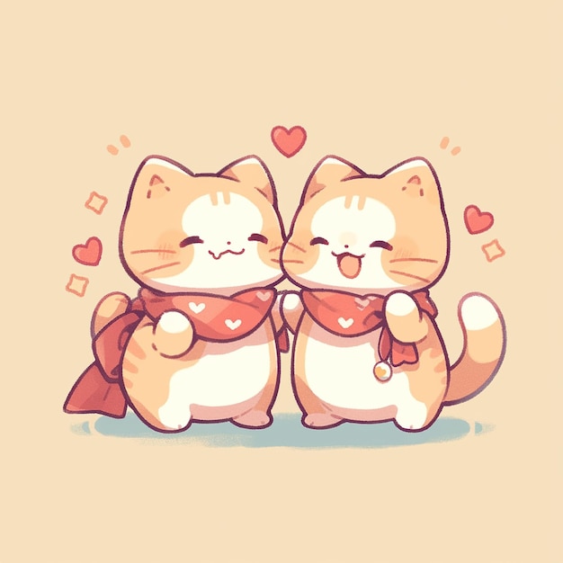 cute couple cat with money