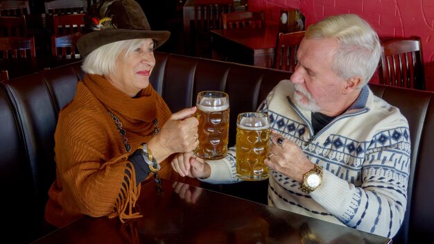 Cute couple elderly man and woman