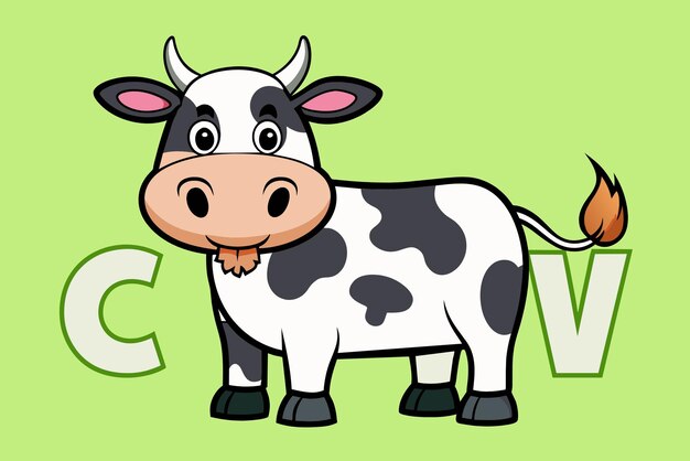 Photo cute cow vector design