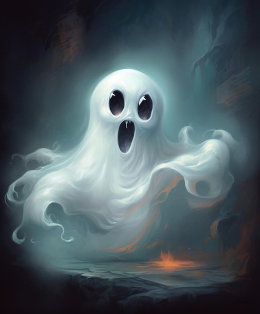 A cute creepy spooky ghost