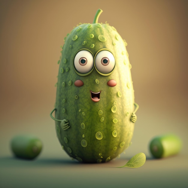 Cute cucumber character