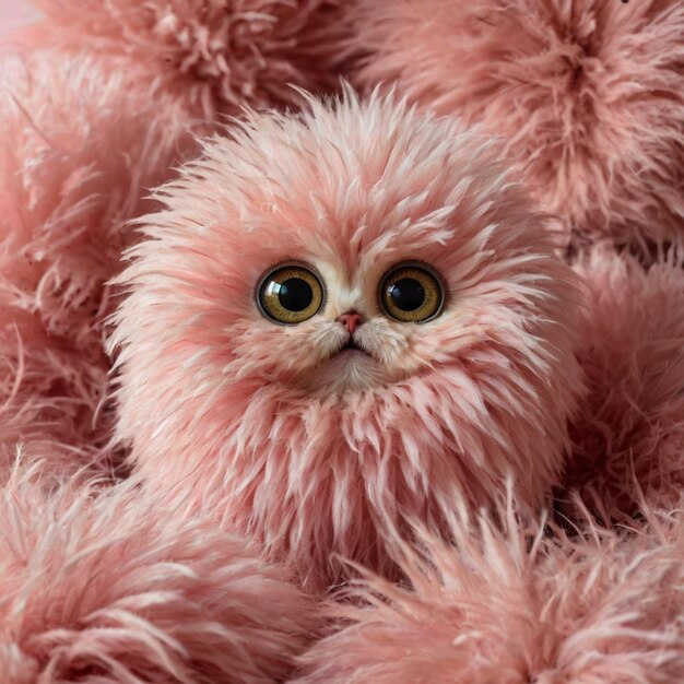 Photo a cute and cuddly creature with big eyes and a soft fluffy coat