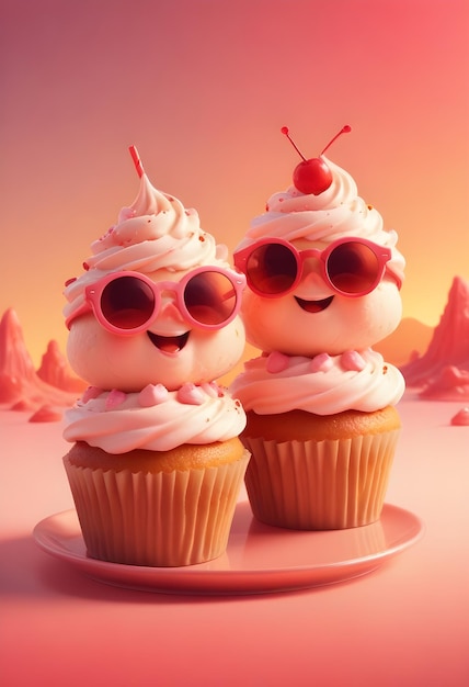 cute cupcake cartoon