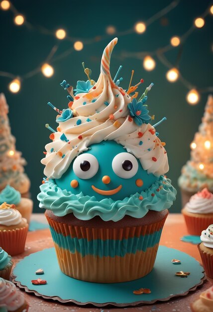 cute cupcake cartoon