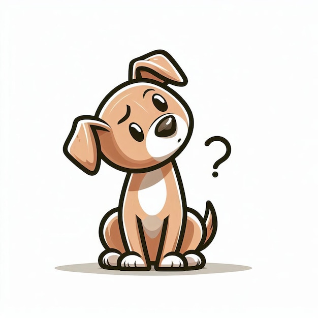 Photo cute and curious cartoon dog vector illustration