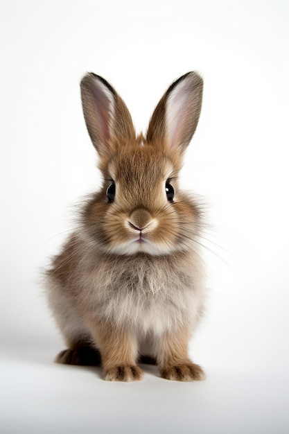 Cute Dark Brown Baby Bunny Standing